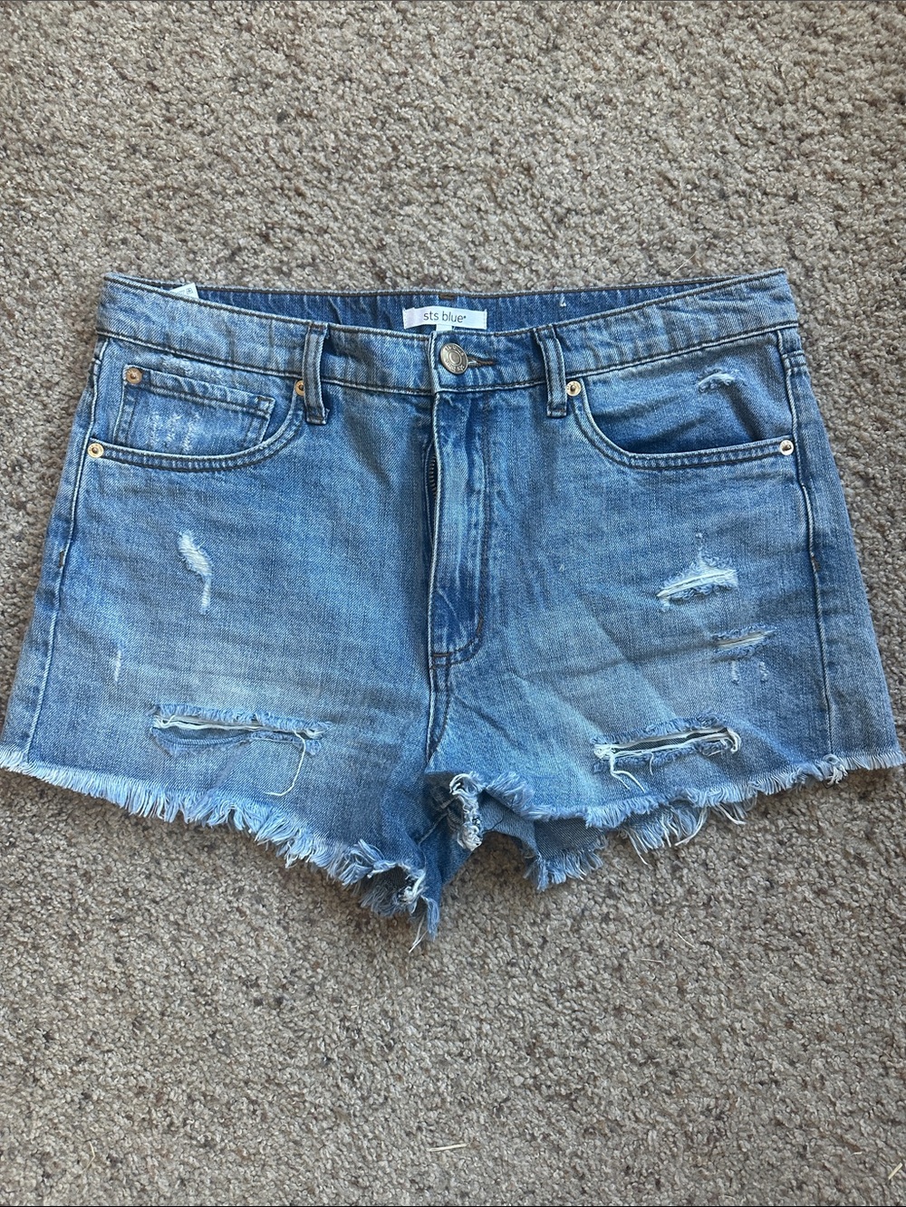 STS Blue Distressed Light Blue Denim Shorts